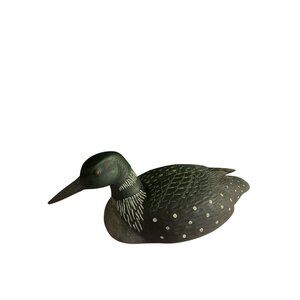 Vintage Handcrafted Loon Duck Decoy Hunting Collectible Carved Wooden Sculpture